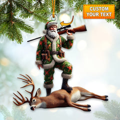 Maxcorners Custom Name Deer Hunting Ornament, Deer Hunter Christmas Gift 2D Flat LM2211