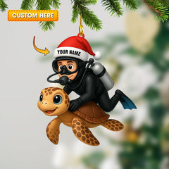 Maxcorners Diving, Sea Lover Home Decor, Christmas Ornament, Personalized Ornament9 2D Flat LM2111