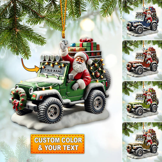 Maxcorners Custom Ornament, Santa Coming Ornament, Christmas Decor 2D Flat LM2211