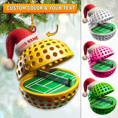 Maxcorners Custom Name Pickle Ball Ornament, Pickle Ball Love Christmas Decoration 2D Flat LM2111