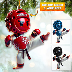 Maxcorners Custom Name Taekwondo Ornament, Taekwondo Christmas Gift42 2D Flat LM2111