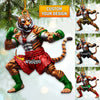 Maxcorners Custom Name Muay Thai Ornament, Muay Thai Santa Christmas Gift 2D Flat LM2211