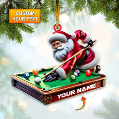 Maxcorners Custom Billiard And Santa Ornament, Personalized Ornament 2D Flat LM2211