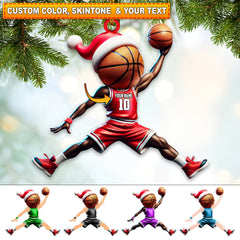 Maxcorners Custom Name Basketball Ornament, Basketball Lover Christmas Gift2 2D Flat LM2111