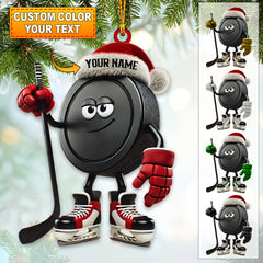 Maxcorners Custom Name Ice Hockey Ornament, Ice Hockey Christmas Gifts 2D Flat LM2211