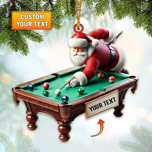 Maxcorners Custom Billiard Santa Ornament, Personalized Ornament 2D Flat LM2211
