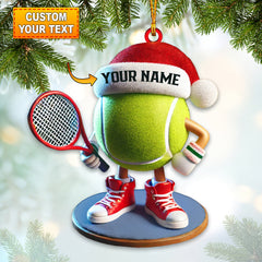 Maxcorners Custom Name Tennis Ornament, Tennis Christmas Gift 2D Flat LM2211
