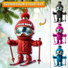 Maxcorners Custom Name Skiing Ornament, Santa Christmas Gift Decoration 2D Flat LM2111