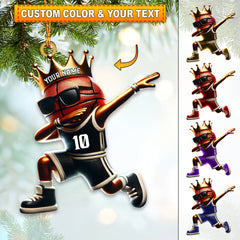 Maxcorners Custom Name and Number Basketball Ornament, Basketball Christmas Gift 2D Flat LM2111