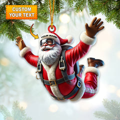Maxcorners Santa Skydiving Christmas Ornament, Personalized Ornament 2D Flat LM2211