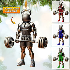 Maxcorners Weightlifter Lover Christmas Ornament, Personalized Ornament 2D Flat LM2211