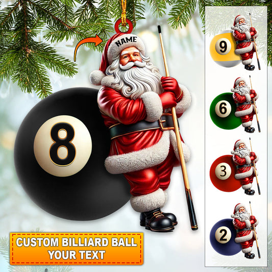 Maxcorners Custom Name Billiard Ornament, Billiard Lover Christmas  2D Flat LM2211