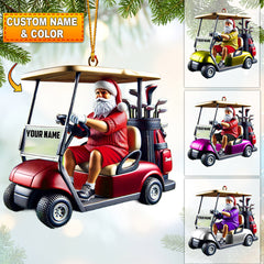 Maxcorners Golf Cart Santa Christmas Ornament, Personalized Ornament 2D Flat LM2211
