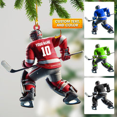 Maxcorners Hockey Player Christmas Ornament, Personalized Ornament 2D Flat LM2211