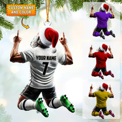 Maxcorners Santa Football Player Christmas Ornament, Personalized Ornament 2D Flat LM2211