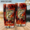 Maxcorners Fishing Tumbler Red Orange Inferno Flame Design Personalized Name Tumbler (13 Species)