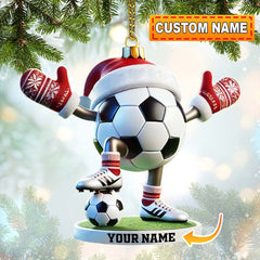 Maxcorners Football Ball Christmas Ornament, Personalized Ornament 2D Flat LM2211