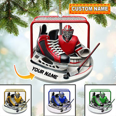 Maxcorners Custom Name Ice Hockey Ornament, Christmas Gift Decoration2 2D Flat LM2111