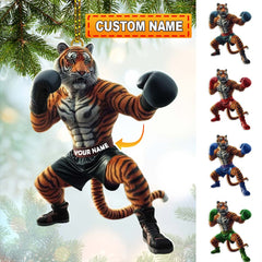Maxcorners Custom Name Tiger Boxing Ornament, Boxing Christmas Gift 2D Flat LM2111