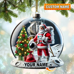 Maxcorners Custom Name Santa Astronaut Ornament, Astronaut  Christmas Decoration 2D Flat LM2111
