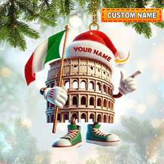 Maxcorners Custom Name Italy Ornament, Italy Lover Christmas Gift 2D Flat LM2111