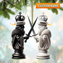 Maxcorners Custom Name Chess Ornament, Chess Lover Christmas Gift 2D Flat LM2111