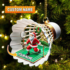 Maxcorners Custom Name Badminton Ornament, Christmas Gift for Badminton Lover 2D Flat LM2111