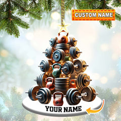 Maxcorners Custom Name Gym Work Out Ornament, Gymnastics Christmas Gift 2D Flat LM2211