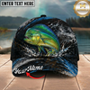 Maxcorners Fishing Black Blue Water Splash Personalized 3D Cap (12 Fish Species)