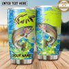 Maxcorners Fishing Tumbler Lime Yellow Abstract Camouflage Design Personalized Name Tumbler (13 Species)