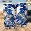 Maxcorners Fishing Tumbler Navy White Distressed Starburst Design Personalized Name Tumbler (13 Species)