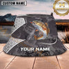 Maxcorners Fishing Dark Skull Fishing Adventure with Bold Rod Personalized Name 3D Bucket Hat (13 Fish Species)