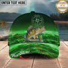 Maxcorners Fishing Emerald Lake Scenic Personalized Name 3D Cap (12 Fish Species)