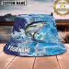 Maxcorners Fishing Bright Ocean Wave Splash Personalized 3D Bucket Hat (13 Fish Species)