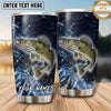 Maxcorners Fishing Tumbler Midnight Ocean Storm Design Personalized Name Tumbler (13 Species)