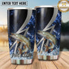 Maxcorners Fishing Tumbler Black Silver Lightning Bolt Design Personalized Name Tumbler (13 Species)