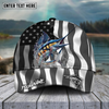 Maxcorners Fishing Hat Walleye Splash American Flag Personalized Name Cap (11 Breeds)