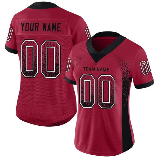 Maxcorners Custom Cardinal Black-White Drift Fashion Football Jersey LM2605