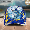 Maxcorners Fishing Lightning Splash Blue Pattern Personalized Name Classic 3D Cap (9 Breeds)