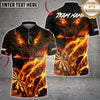Maxcorners Wolf Dartboard Inferno Flame Hunter Multiple Options Personalized Name, Team Name 3D Shirt