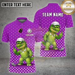 Maxcorners Golf Funny Alligator Polka Dot Cartoon Multi Options Personalized Name, Team Name 3D Shirt