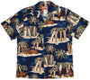 Maxcorners Longboard Woody Beach Shack Men's Hawaiian Shirt