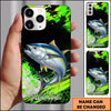 Maxcorners Fishing Neon Green Splash Personalized Name 3D Phone Case  (13 Fish Species)