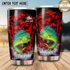 Maxcorners Fishing Tumbler Red Black Camouflage Splash Design Personalized Name Tumbler (13 Species)