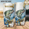 Maxcorners Fishing Tumbler White Gold Marble Geometric Design Personalized Name Tumbler (13 Species)