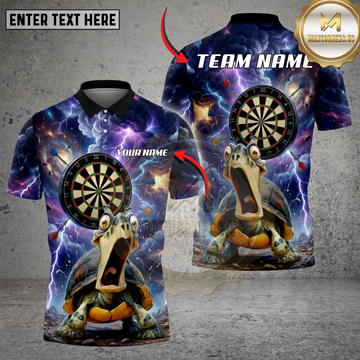 Maxcorners Darts Shirt Thunder Turtle Dartboard Personalized Name, Team Name 3D Shirt