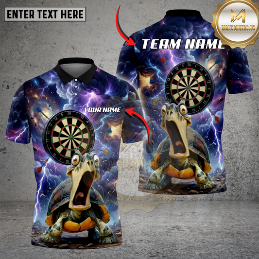 Maxcorners Darts Shirt Thunder Turtle Dartboard Personalized Name, Team Name 3D Shirt