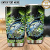 Maxcorners Fishing Tumbler Electric Green Honeycomb Storm Design Personalized Name Tumbler (13 Species)