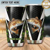 Maxcorners Fishing Tumbler Black White Honeycomb Wing Design Personalized Name Tumbler (13 Species)