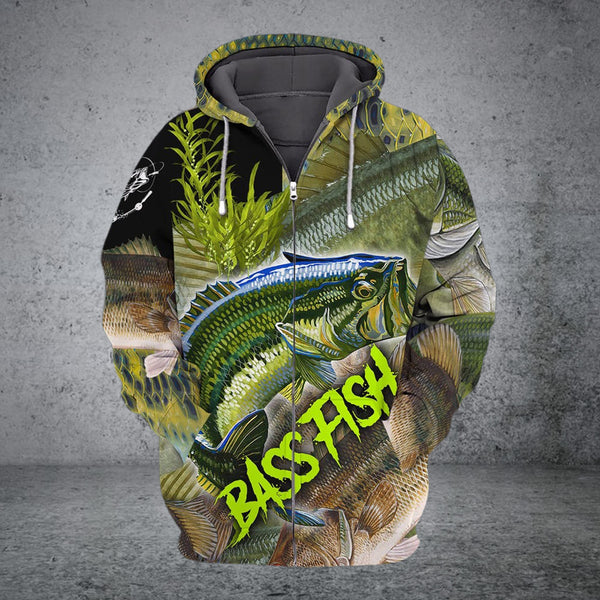 Maxcorners Bass Fish 3D Shirt Fishing
